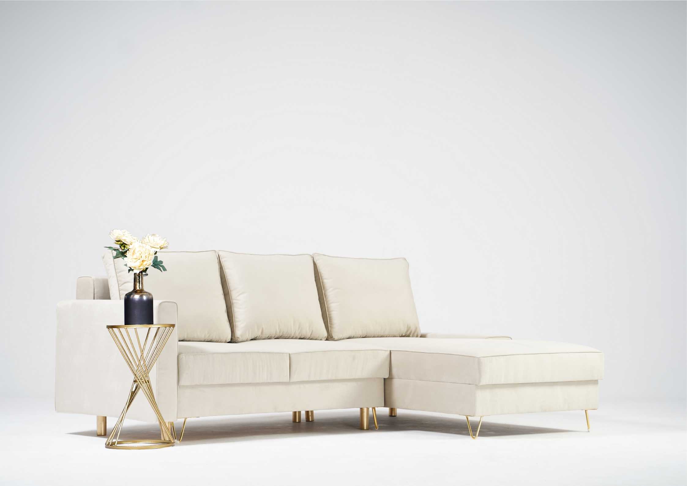 Narożnik na złotych nogach DES